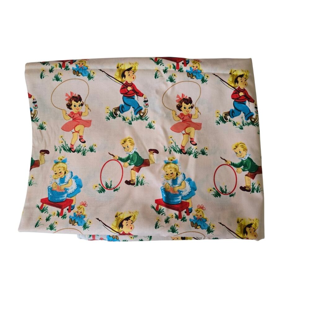 Vintage Kids Play by Hancock Fabrics 2 Yard Fabric Piece Kids Playing